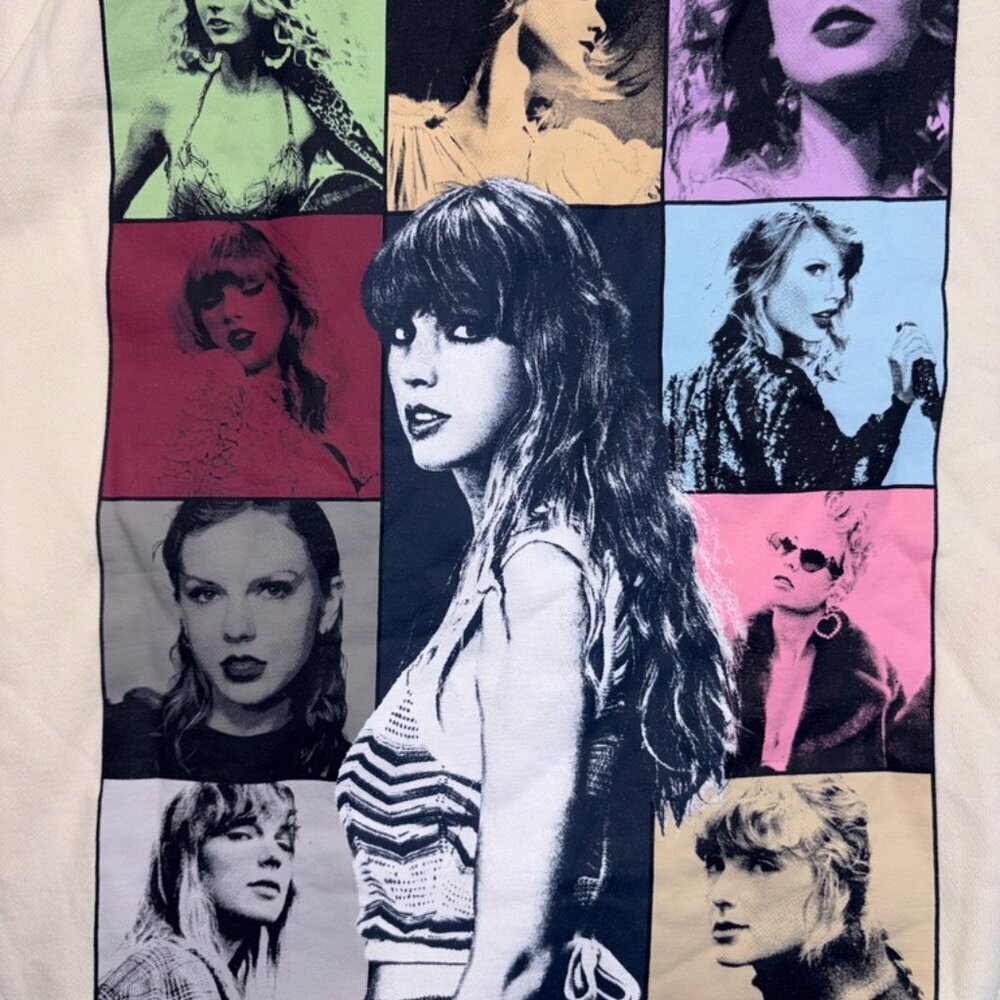 Taylor Swift Eras Tour Official Merch Cream Beige Hoodie Sweatshirt Oversize M